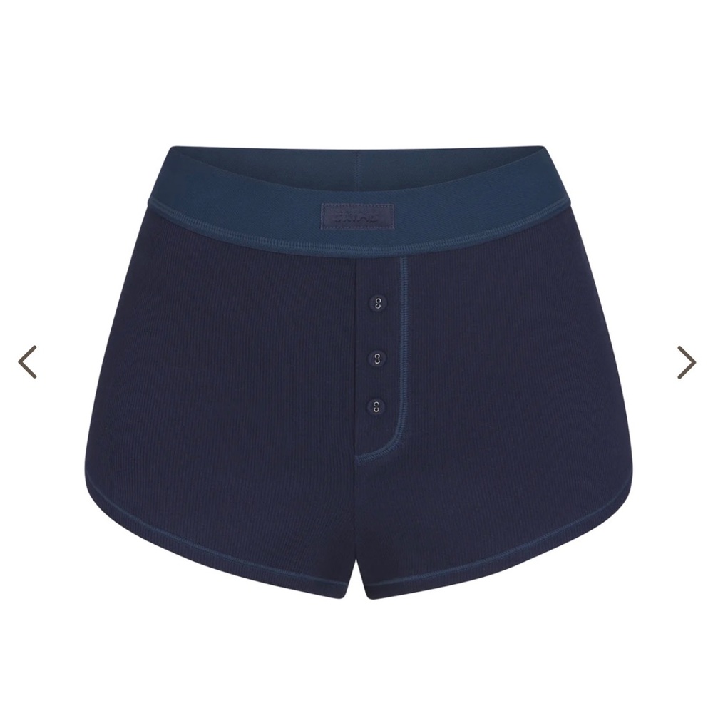 SKIMS Cotton Rib Shorts Navy